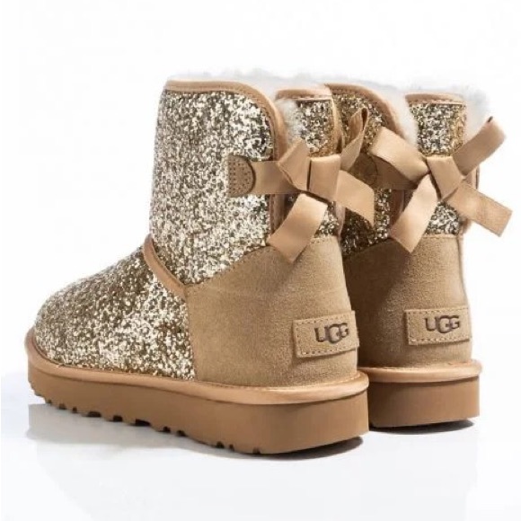 New Gold Uggs Classic Mini Bow Cosmos 10 - Picture 3 of 13